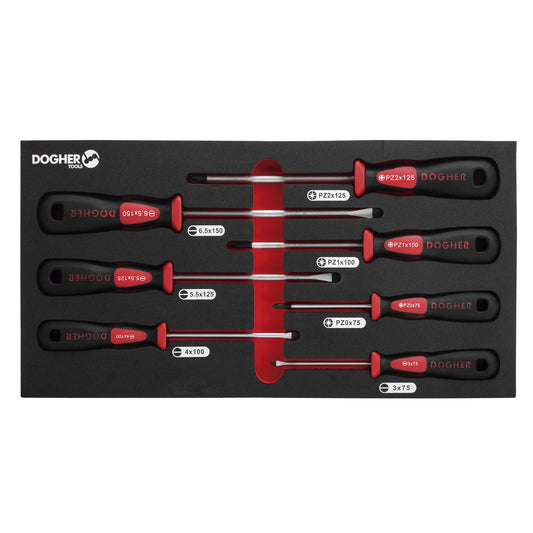Dogher 330-083 - Bandeja Combinable 1/3 - 7 Destornillador Boca Recta & PZ Profesional