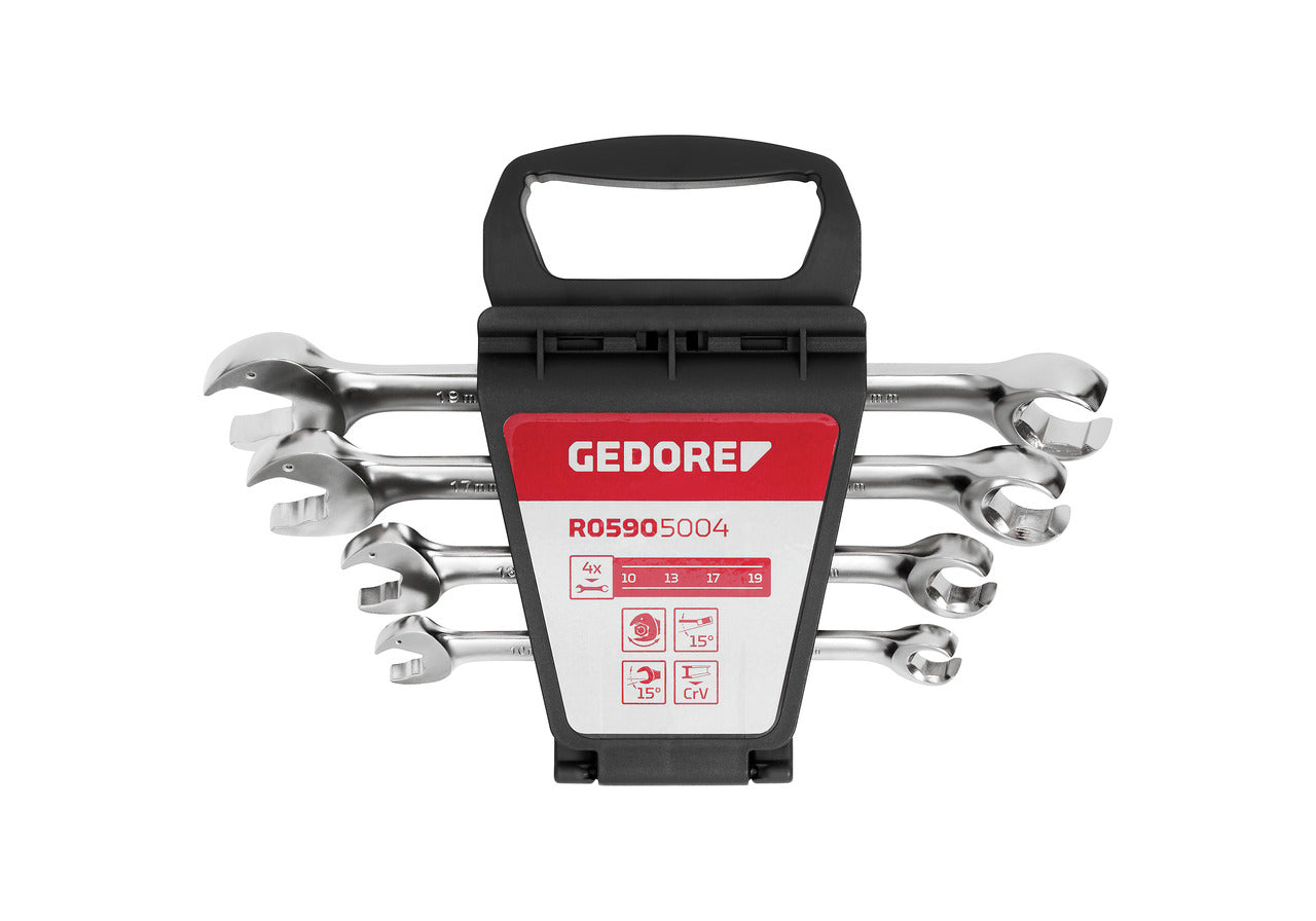 GEDORE rouge R05905004 - Jeu de 4 clés mixtes à cliquet 10-19 mm