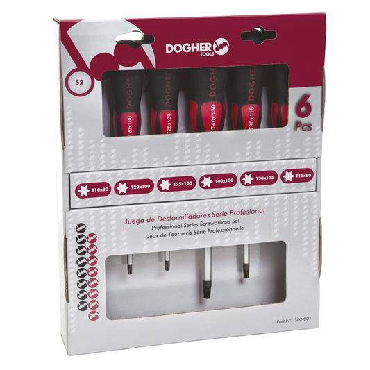 Dogher 340-001 - Juego Dest. Carton 6 Pzas Torx Prof.