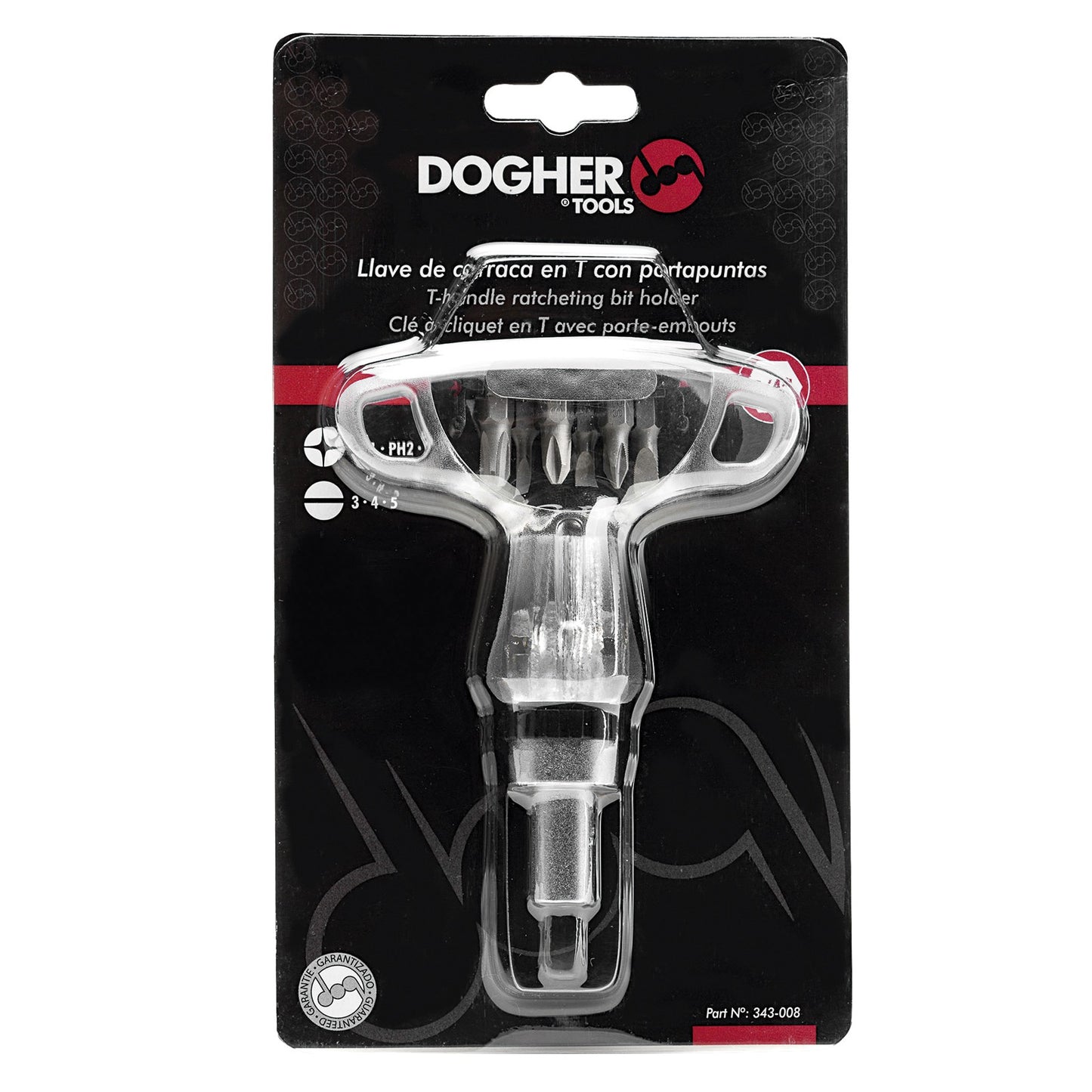 Dogher 343-008 - Llave T Carraca Hex. 1/4 Almacen Puntas