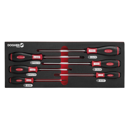 Dogher 351-080 - Bandeja Combinable 1/4 - 6 Destornillador Boca Recta & PH Anti Slip