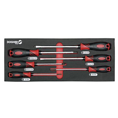 Dogher 351-081 - Bandeja Combinable 1/4 - 6 Destornillador Boca Recta & PZ Anti Slip
