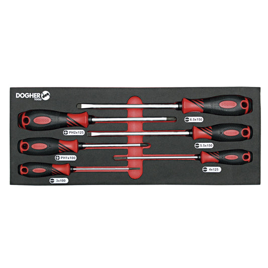 Dogher 351-081 - Bandeja Combinable 1/4 - 6 Destornillador Boca Recta & PZ Anti Slip