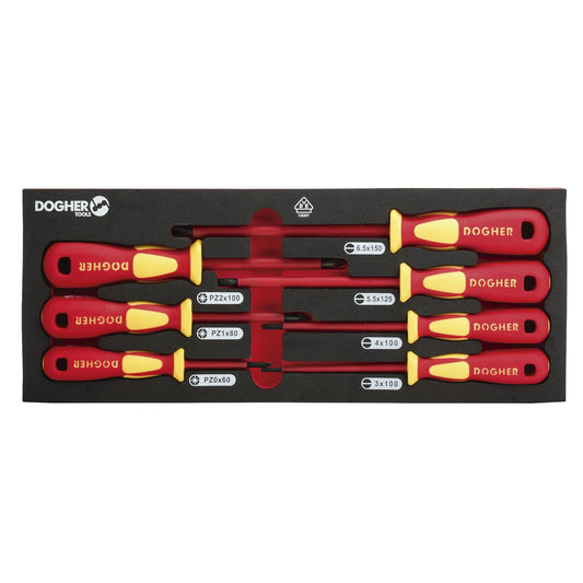 Dogher 360-081 - Bandeja Combinable 1/4 - 7 Destornillador Boca Recta & PZ VDE