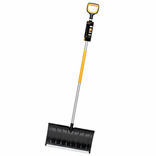 Fiskars Empujador de nieve para capas de nieve poco profundas, X-series, Longitud: 173 cm, Aluminio/polímero, Negro/naranja/gris, 1057179
