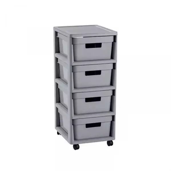 Curver Infinity - Carrito con Cuatro cajones con Ruedas de 4 x 10l, Carro Auxiliar