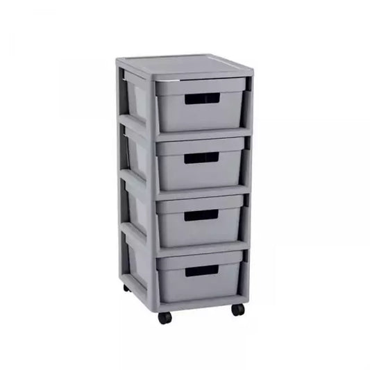 Curver Infinity - Carrito con Cuatro cajones con Ruedas de 4 x 10l, Carro Auxiliar