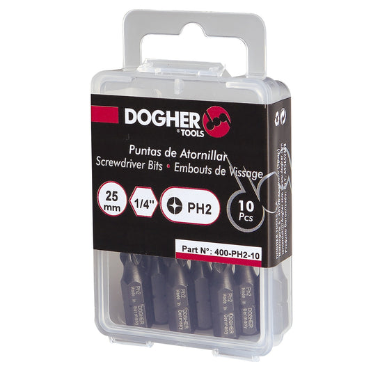 Dogher 400-Ph0-10 - Caja 10 Puntas De Atornillar S2 Ph0
