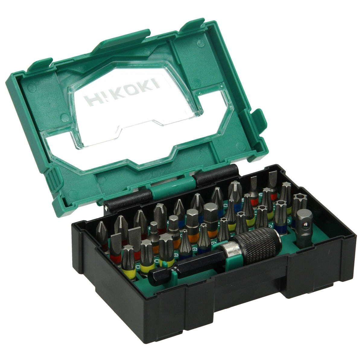 Hikoki 40030019 - Caja de puntas 1/4", 32 piezas, 25 mm, incl. portapuntas magnético, tamaño I