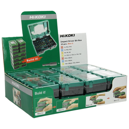 Hikoki 40030021 - Caja de puntas 1/4", 23 piezas, impacto, incl. portapuntas magnético, tamaño I