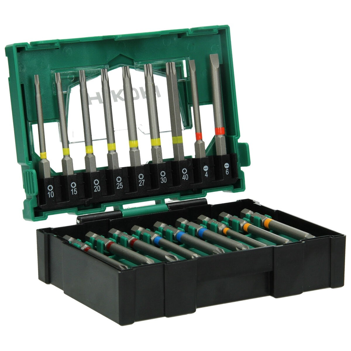 Hikoki 40030022 - Caja de puntas 1/4", 18 piezas, 75 mm, impacto, tamaño II