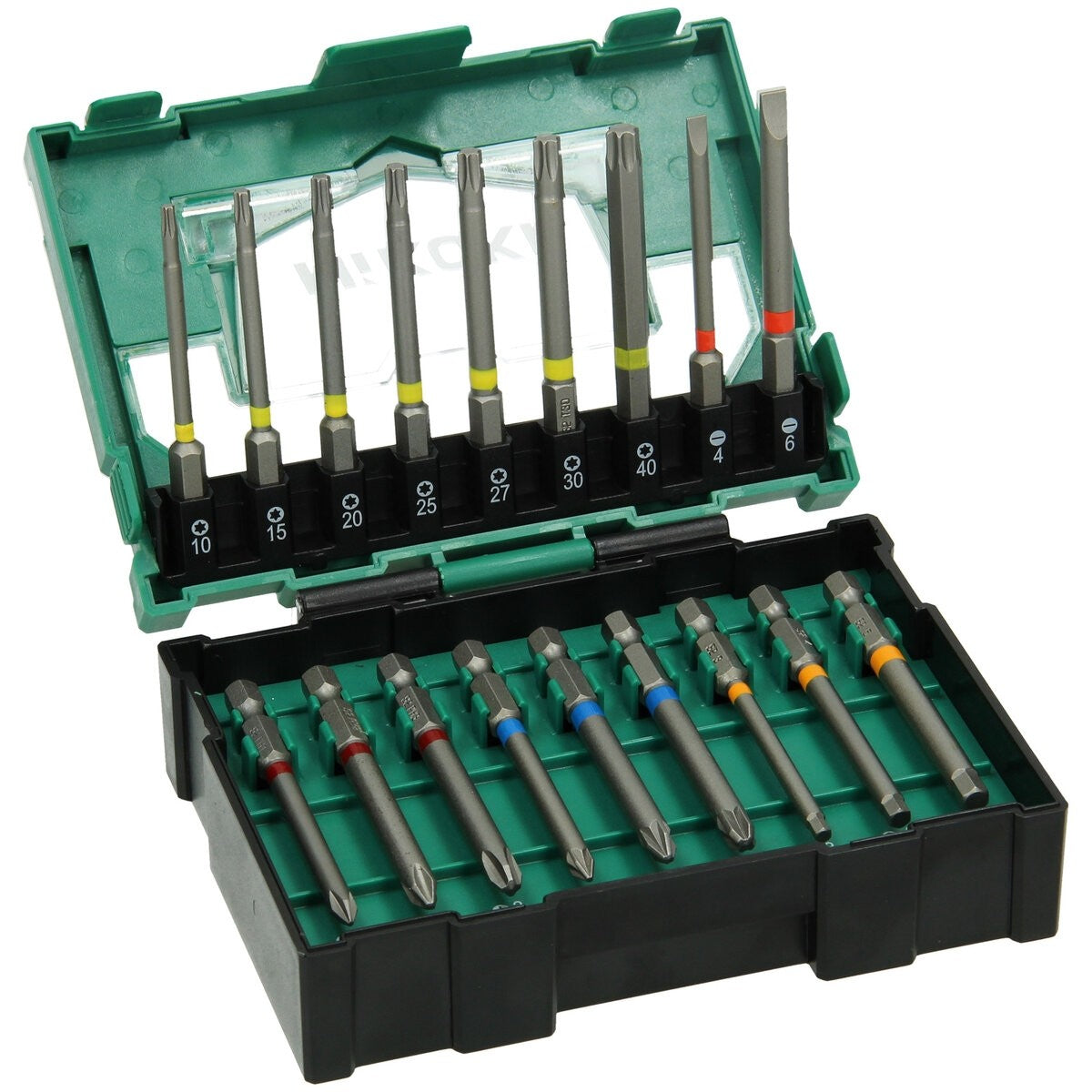 Hikoki 40030022 - Caja de puntas 1/4", 18 piezas, 75 mm, impacto, tamaño II