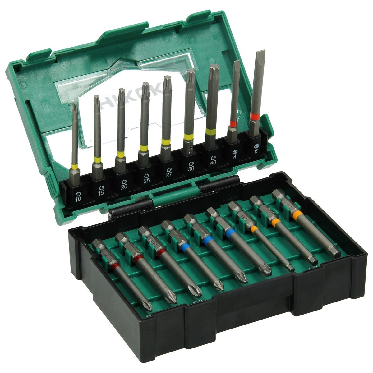 Hikoki 40030022 - Caja de puntas 1/4", 18 piezas, 75 mm, impacto, tamaño II