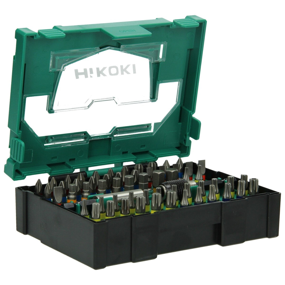 Hikoki 40030024 - Caja de puntas 1/4", 60 piezas, 25 mm, incl. portapuntas magnético y cambio rápido de portapuntas magnético