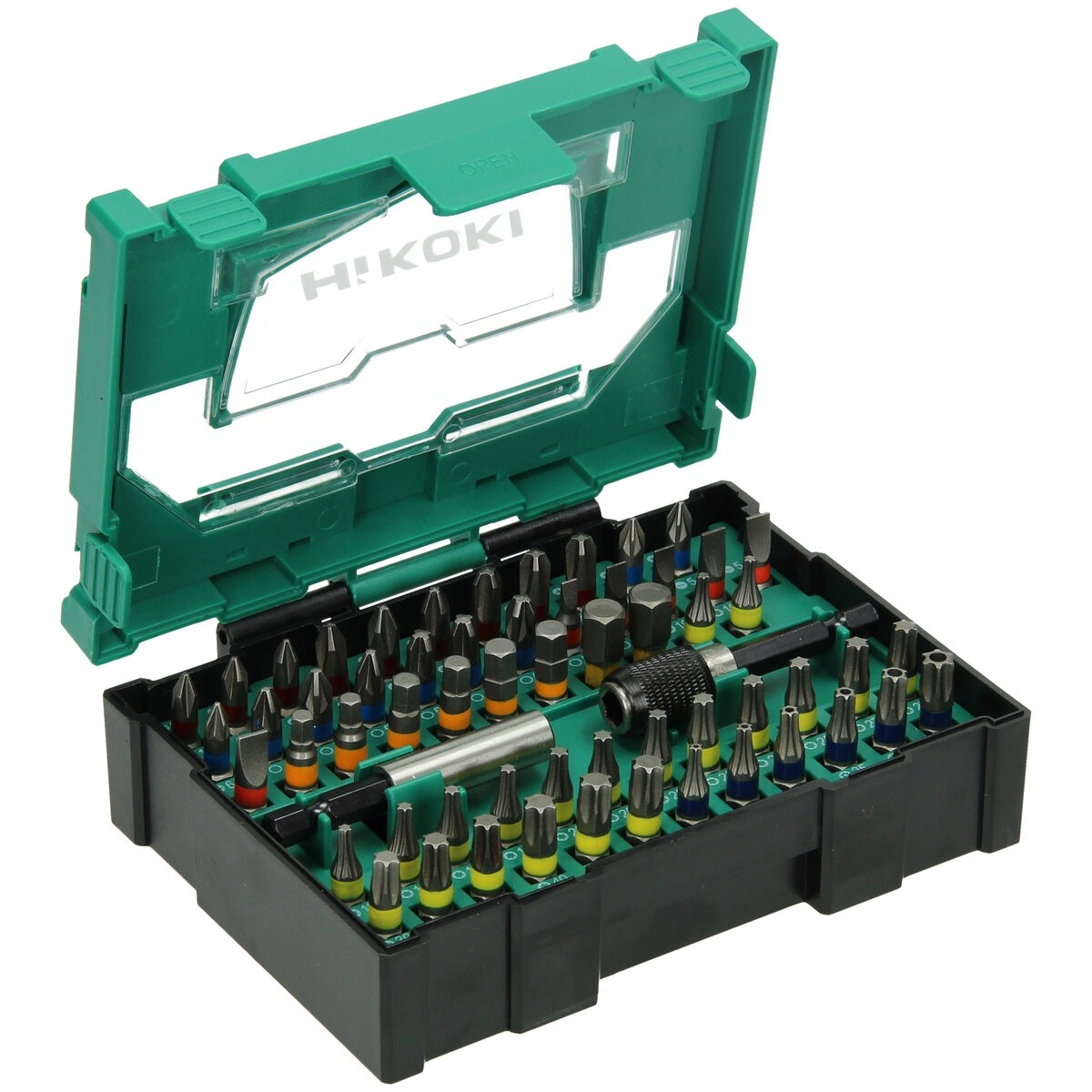 Hikoki 40030024 - Caja de puntas 1/4", 60 piezas, 25 mm, incl. portapuntas magnético y cambio rápido de portapuntas magnético