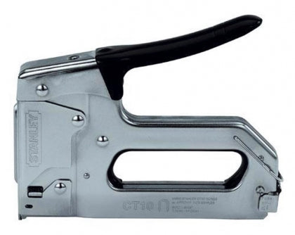 STANLEY Grapadora CT-10X, cuerpo de aluminio, ligera y duradera, inserción fácil de grapas, mango bloqueable, compatible con grapas tipo 7 (10-14mm) y tipo H (8-12mm), 6-CT-10X