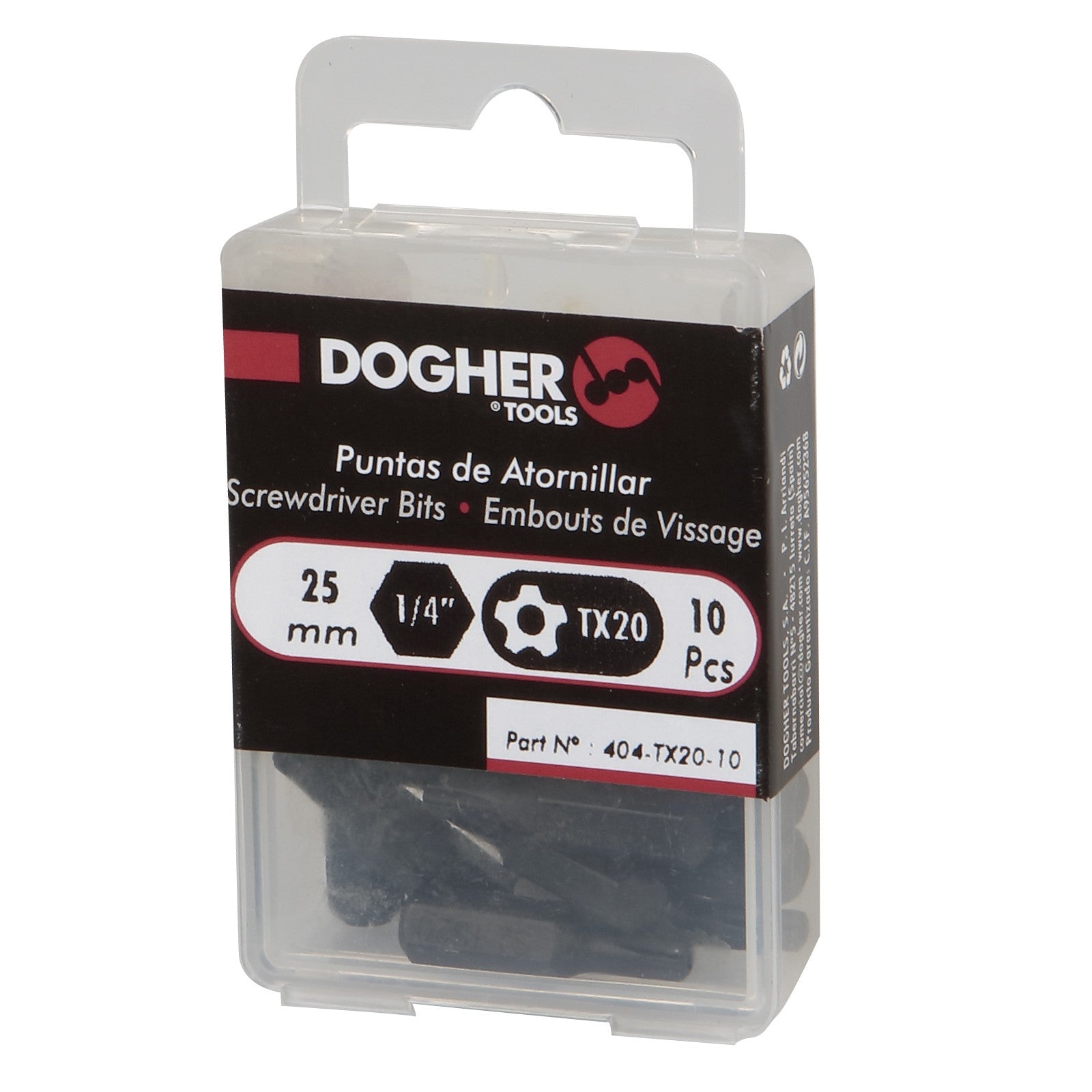 Dogher 404-Tx40-10 - Caja 10Upunta 1/4 Torx Seguridad 5P Tx40