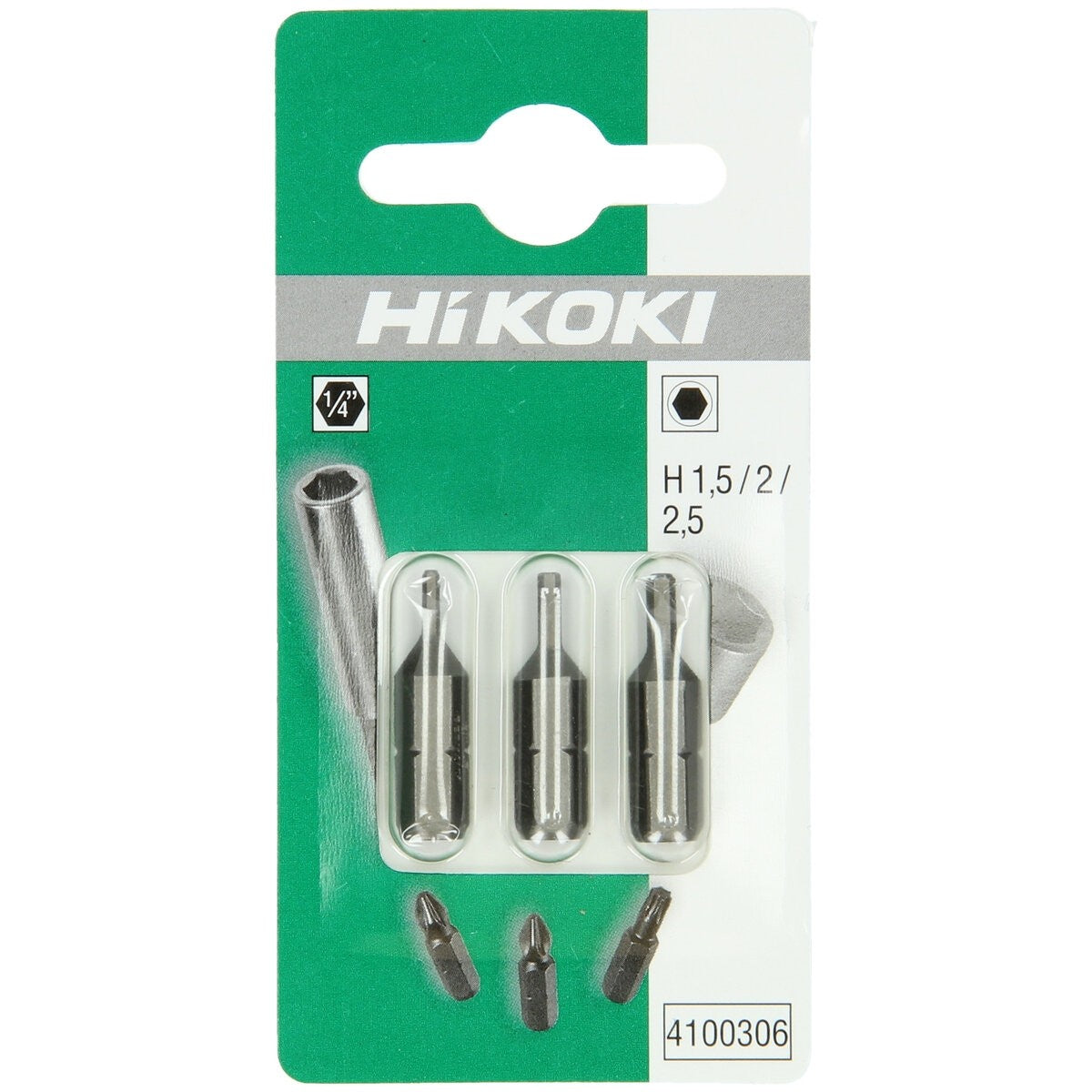 Hikoki 4100306 - 3 puntas 1/4"HEX 1.5 / 2 / 2.5, 25mm