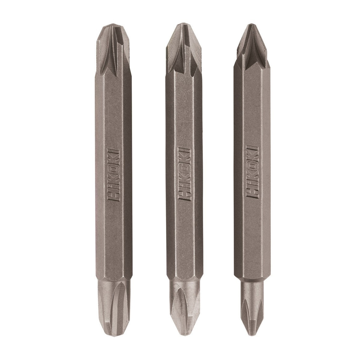 Hikoki 4100307 - 3 puntas 1/4" doble punta Phillips/Pozidrive PH1/PZ1, PH2/PZ2, PH3/PZ3, 60 mm