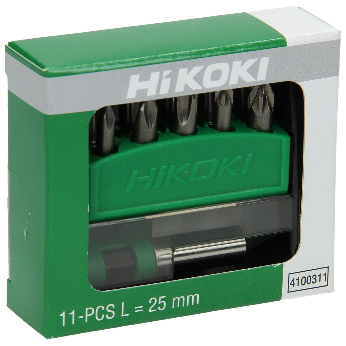 Hikoki 4100311 - Caja de puntas 1/4", 11 piezas, 25 mm, incl. portapuntas magnético