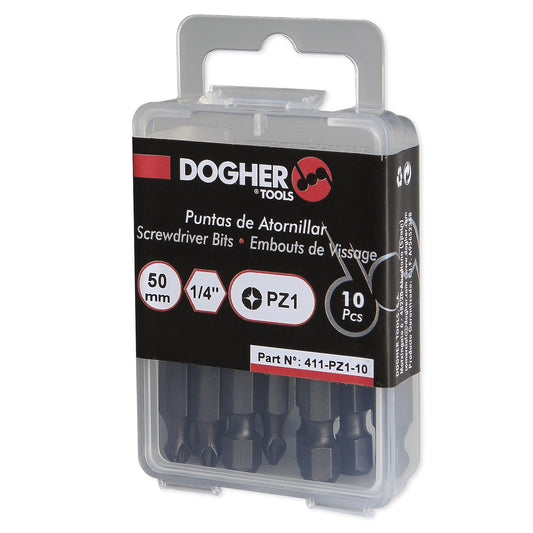 Dogher 411-Pz1-10 - Caja 10 Puntas De Atornillar S2 50Mm Pz1