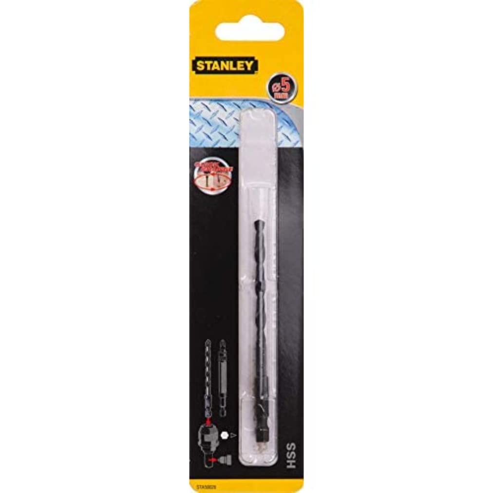 STANLEY STA50028-XJ - Broca HSS para metal, madera y plástico ø 5mm. Eje hexagonal