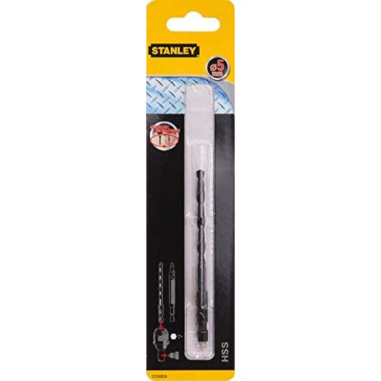 STANLEY STA50028-XJ - Broca HSS para metal, madera y plástico ø 5mm. Eje hexagonal