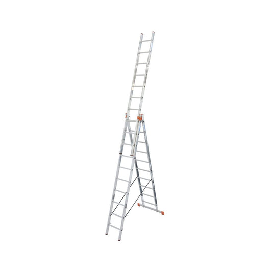 Krause 129680 - Escalera multiusos de aluminio Tribilo, 3x10 peldaños, altura de trabajo 7,65 m