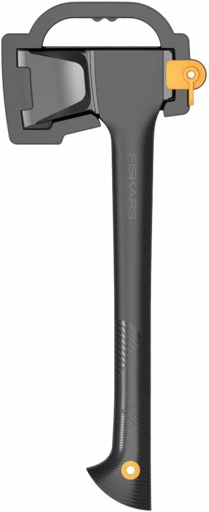 Fiskars Hacha de rajar, Solid, Con funda para transporte, Recubrimiento antiadherente, Hoja de acero/Mango plástico reforzado con fibra de vidrio, Negro/Naranja, A11, Longitud: 49 cm, 1,1 kg, 1051086