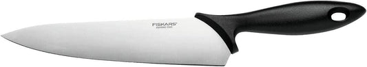 Fiskars Cuchillo de cocinero, Essential, longitud de la hoja: 21 cm, acero inoxidable/plástico PP, negro, 1065565