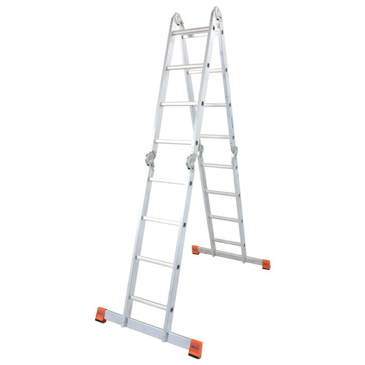 Krause 120694 - Escalera multifunción articulada Multimatic, 4x4 peldaños, altura de trabajo 5,50 m