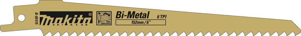 Makita B-05175 - B-05157 Hoja Sierra Recta 152x1.25mm • 6TPI • BiM • Madera Clavada (Lote de 5 uds)