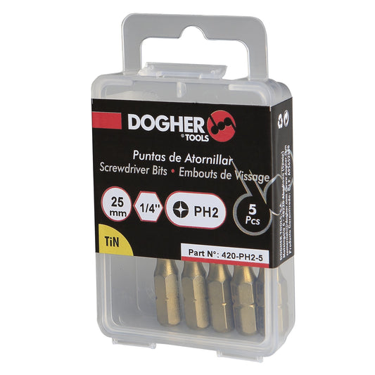 Dogher 420-Ph1-5 - Caja 5 Puntas De Atornillar S2 Tin Ph1