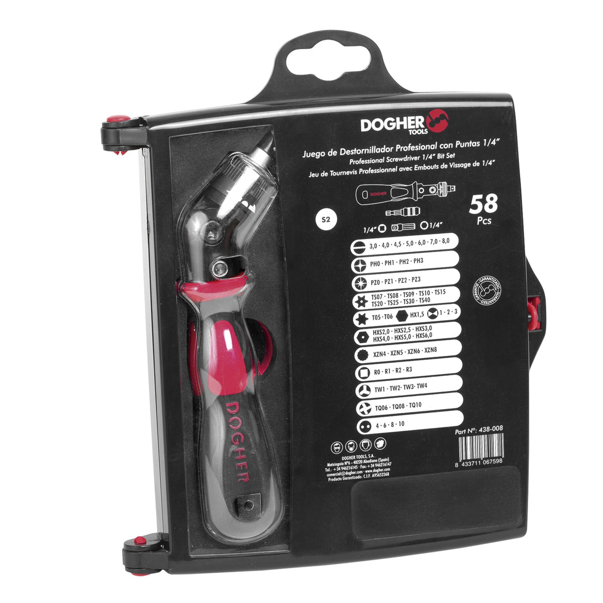 Dogher 438-008 - Estuche Puntas Con Dest. Flexible 58Pcs
