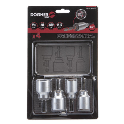 Dogher 440-010 - Juego 4 Vasos 1/4" Varillas M12-10-8-6
