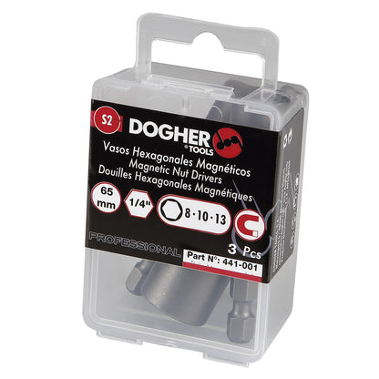 Dogher 441-001 - Kit Vasos 65Mm Hex. Magneticos 8-10-13
