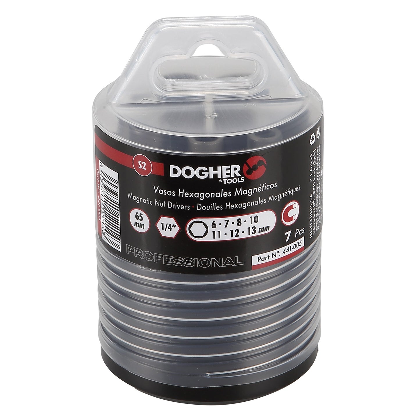 Dogher 441-005 - Kit 7 Vasos Magn.65Mm 6-7-8-10-11-12-13