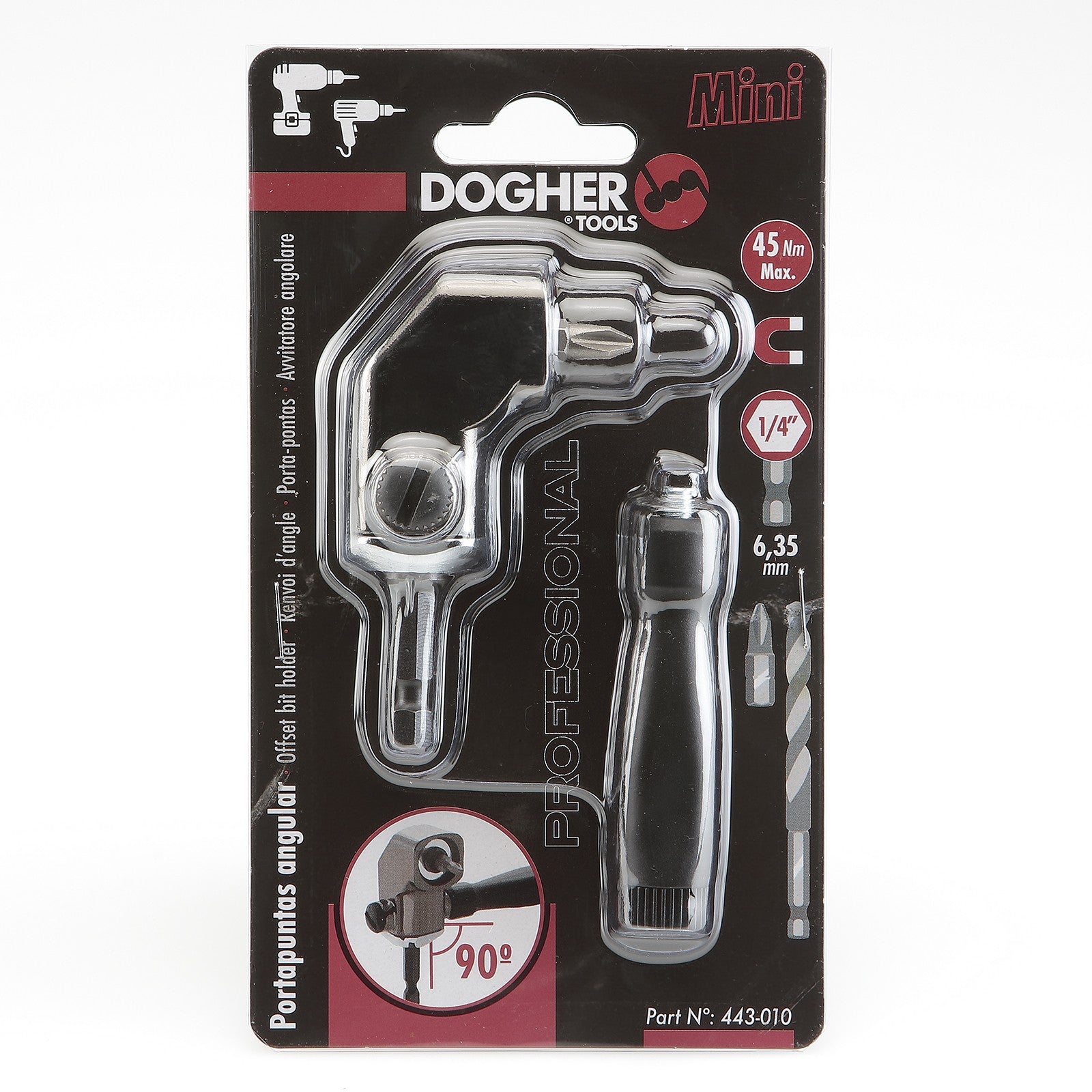 Dogher 443-010 - Portapuntas Angular Mini 45Nm 1/4