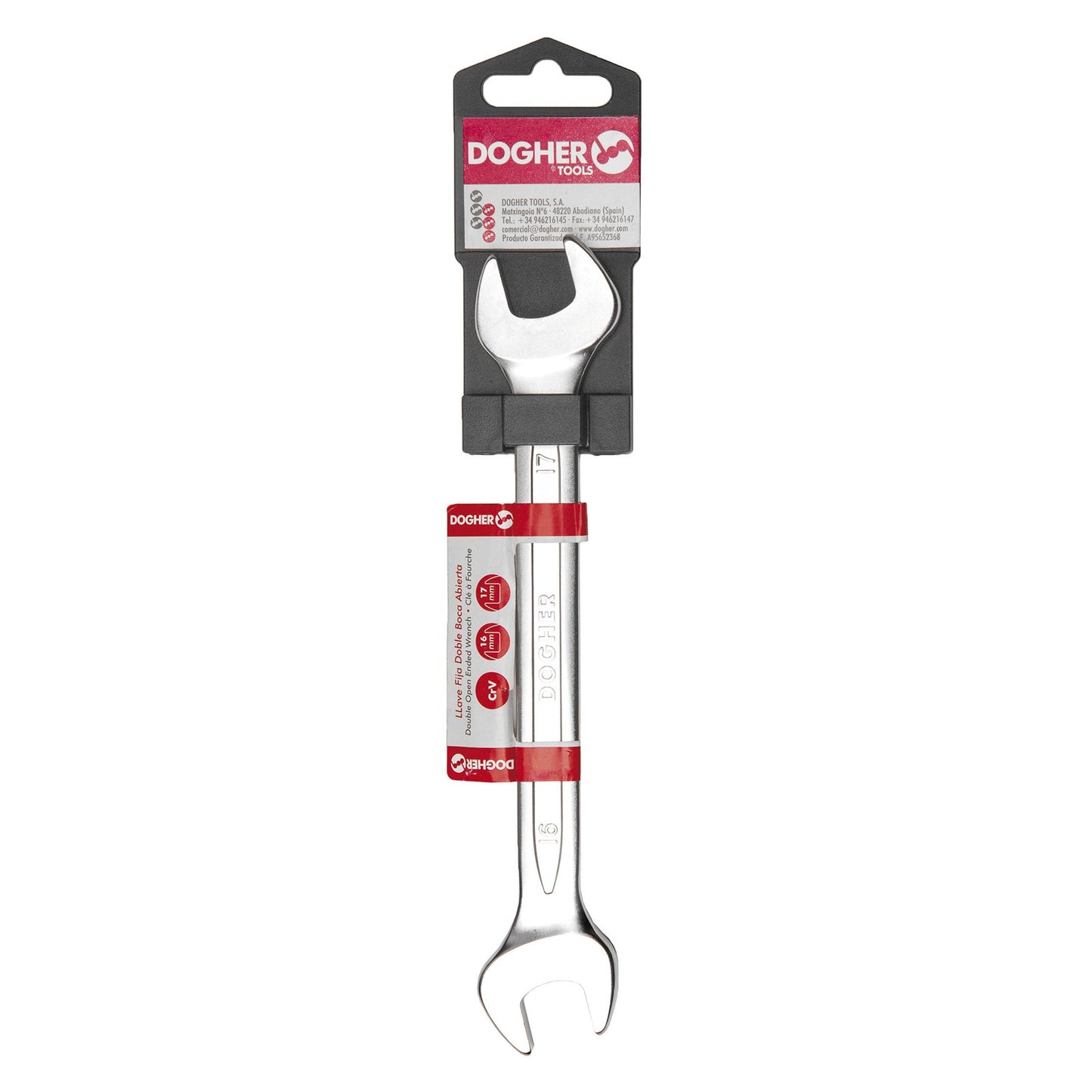 Dogher 450-16-17 - Llave Fija CrV Dos Bocas Abiertas 16X17