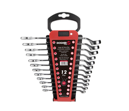 Dogher 4510-022 - Juego 12 Llaves Combinadas Acodadas 8-19 Soporte Plástico
