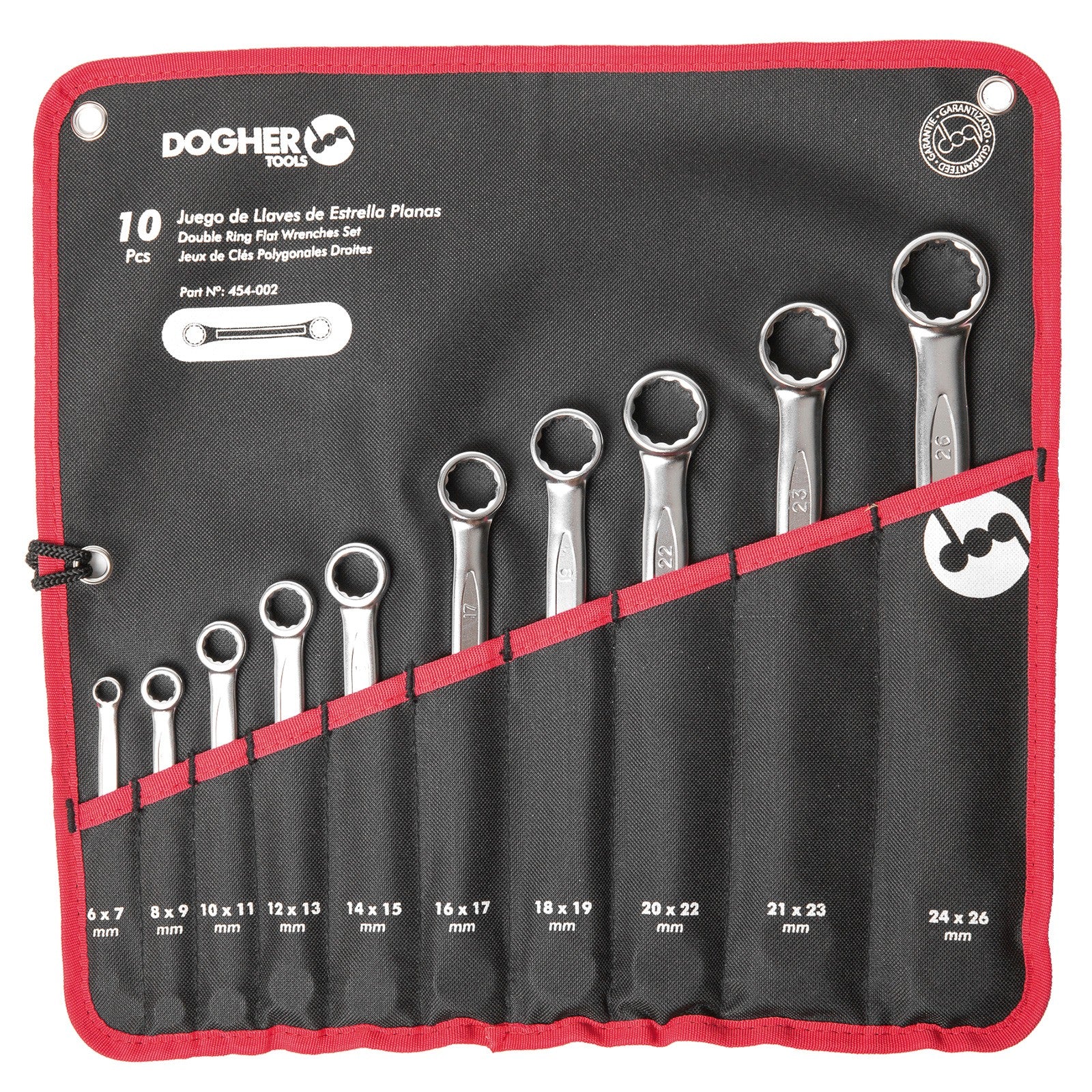 Dogher 454-002 - Bolsa de Nylon 10 Llaves Dos Bocas CrV Estrella Plana