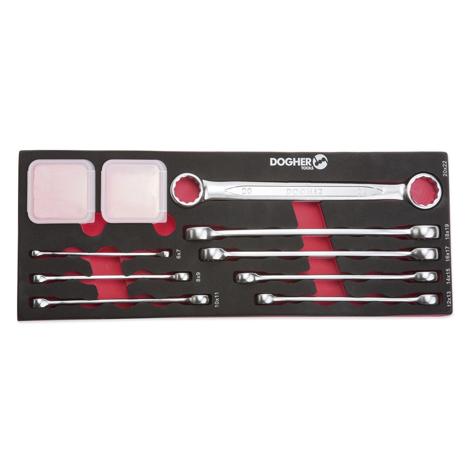 Dogher 454-080 - Bandeja Combinable 1/4 - 8 Llaves Doble Boca Estrella