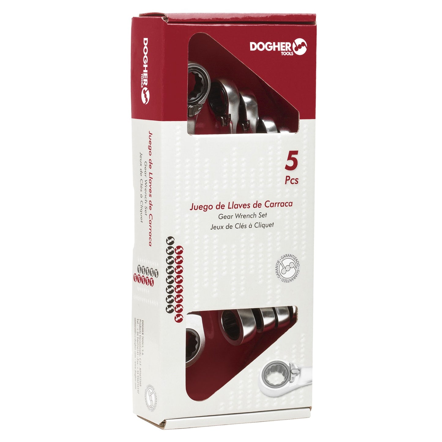 Dogher 455-035 - Caja 5 Llaves Carraca Rev Acodada 15º