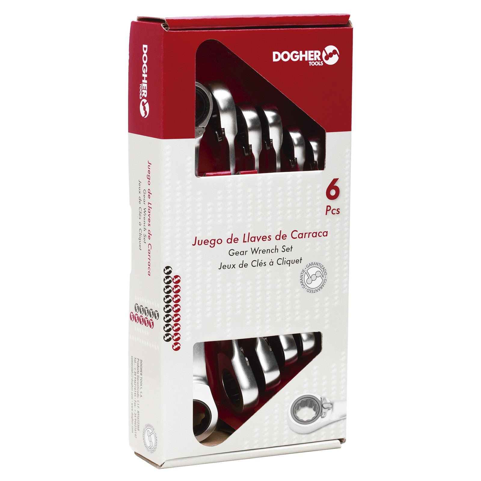 Dogher 455-036 - Caja 6 Llaves Carraca Rev Acodada 15º