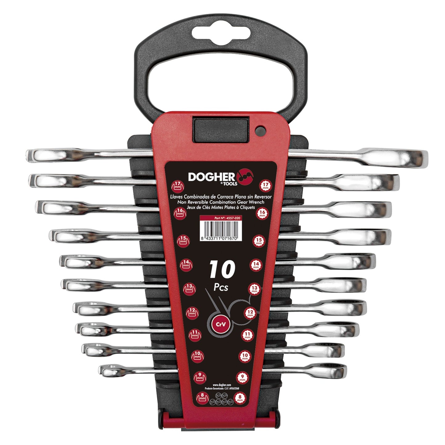 Dogher 4557-020 - Juego 10 Pcs Comb. Carraca Plana Sin Rev