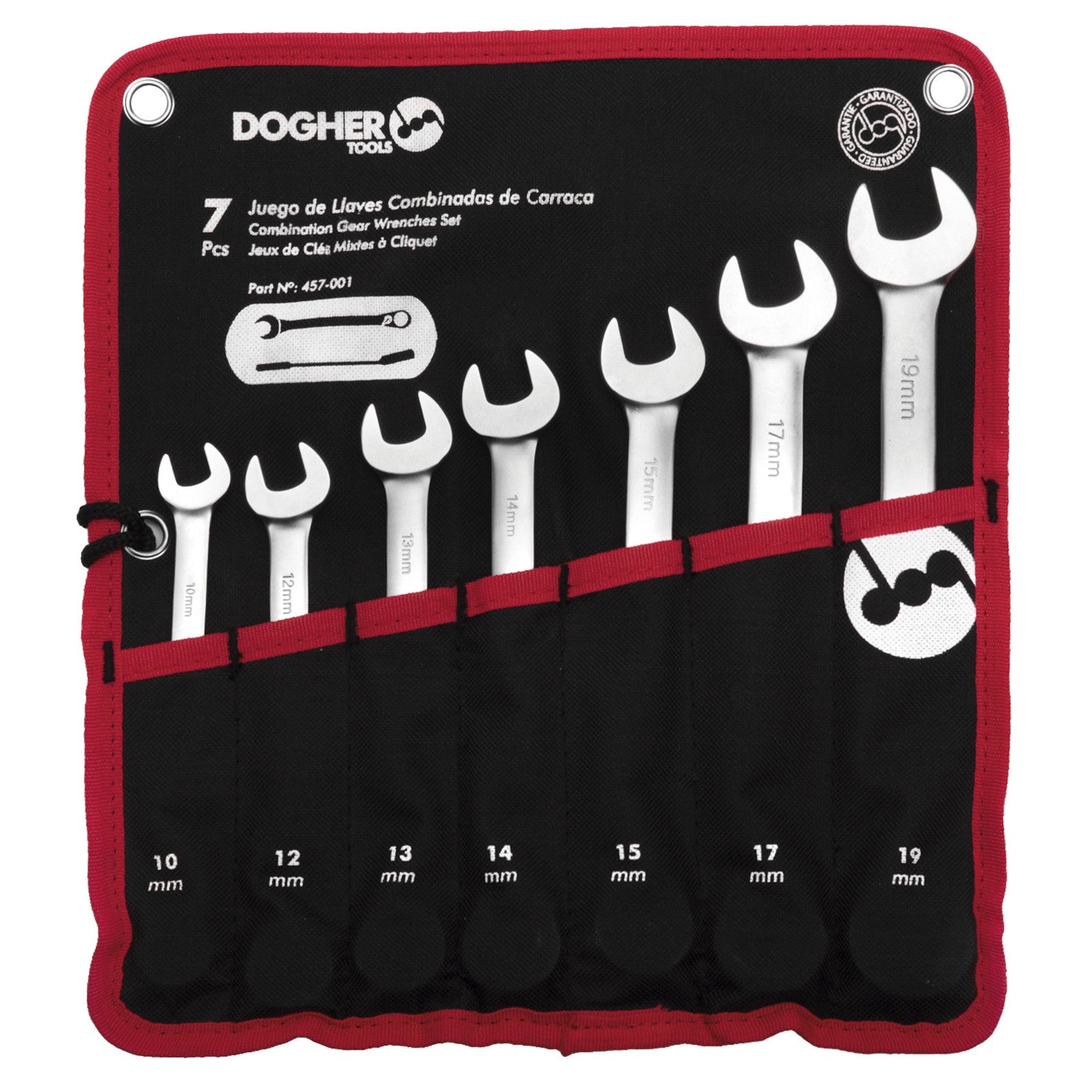 Dogher 457-001 - Bolsa Nylon 7 Llaves Comb. Carraca Rev
