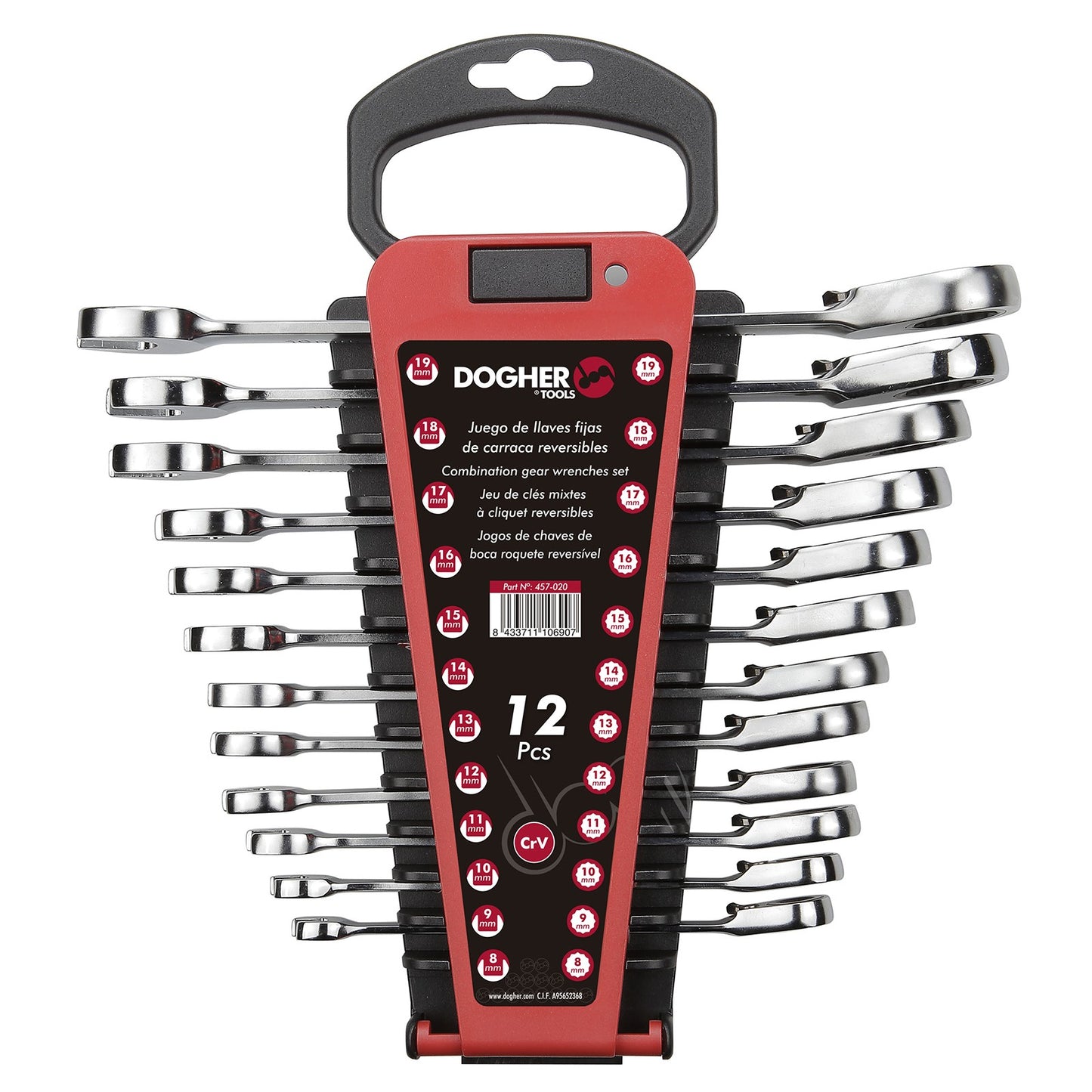 Dogher 457-020 - Juego 12 Llaves Comb.Carraca 8-19