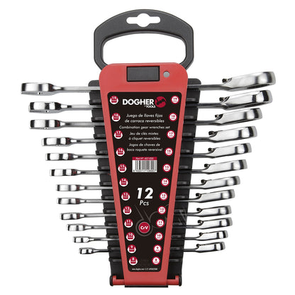 Dogher 457-020 - Juego 12 Llaves Comb.Carraca 8-19