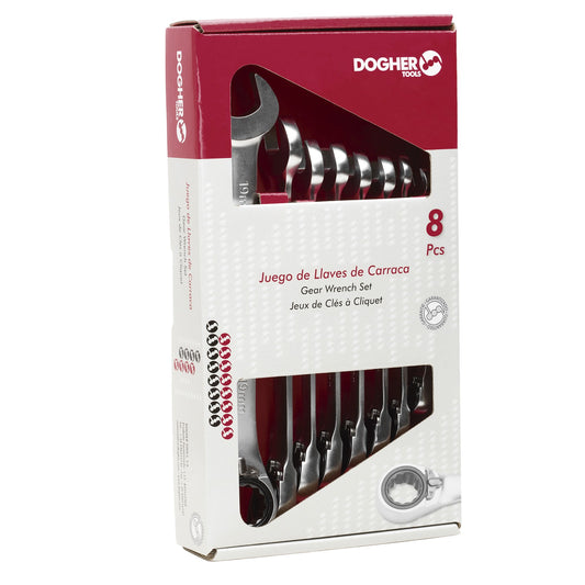 Dogher 457-038 - Caja 8 Llaves Comb. Carraca Rev