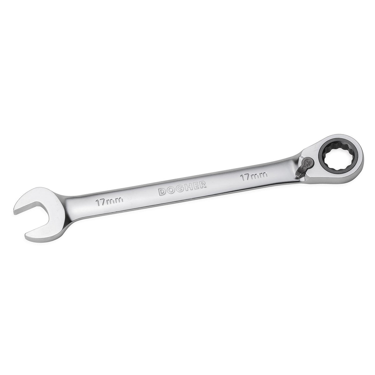 Dogher 457-016 - Juego 6 Llave Combinada CrV Fija y de Carraca Reversible 8-17 Soporte Plástico
